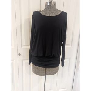 Slate gray TART tunic shirt.  Soft flowy with side touching.  V scoop in back